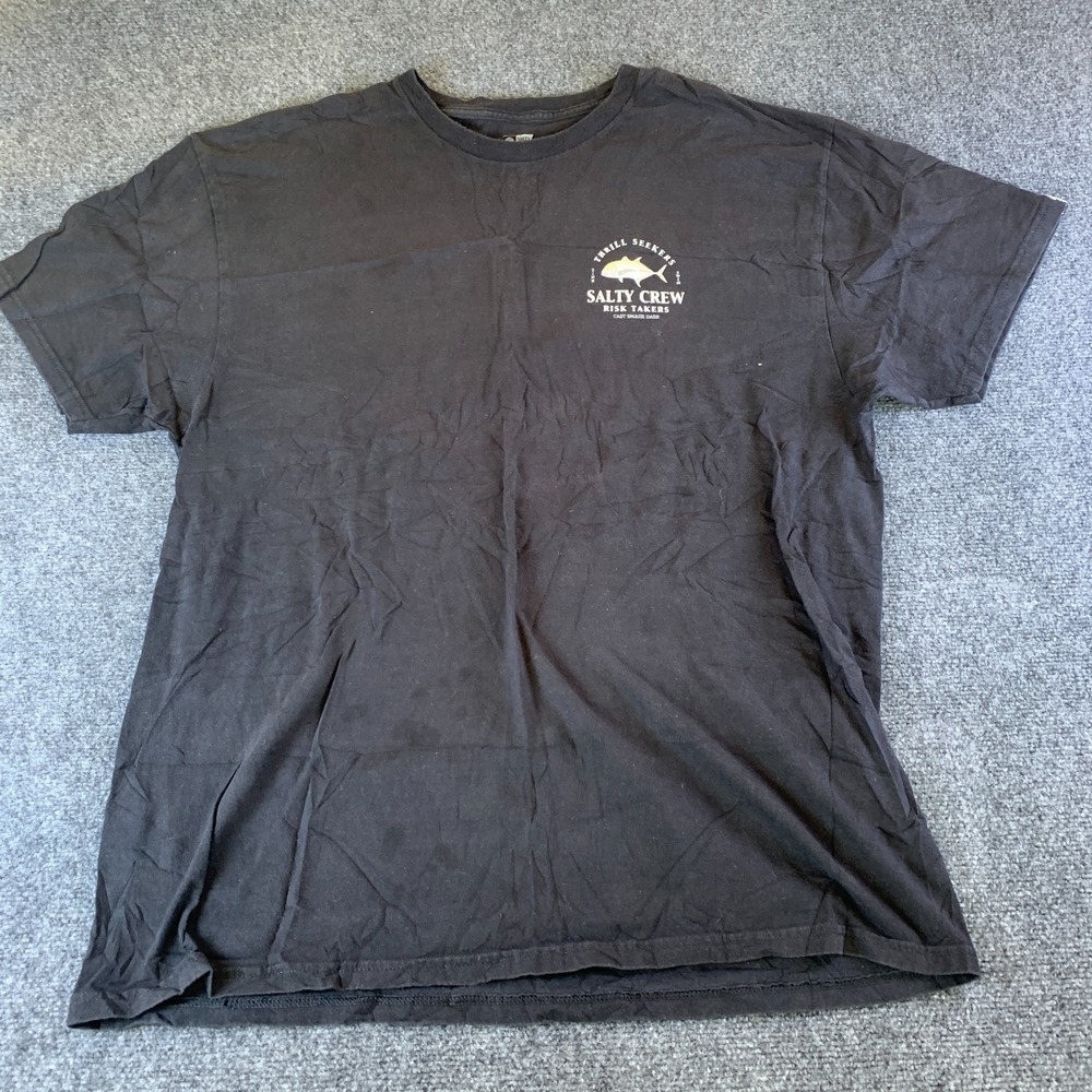 Salty Crew T Shirt Men 2XL Black Thrill Seekers & Risk Takers Graphic Pullover